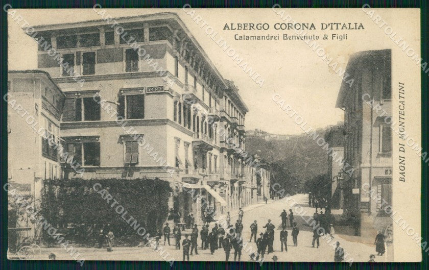 Pistoia Montecatini Albergo Corona d'Italia cartolina WX2377 – fronte