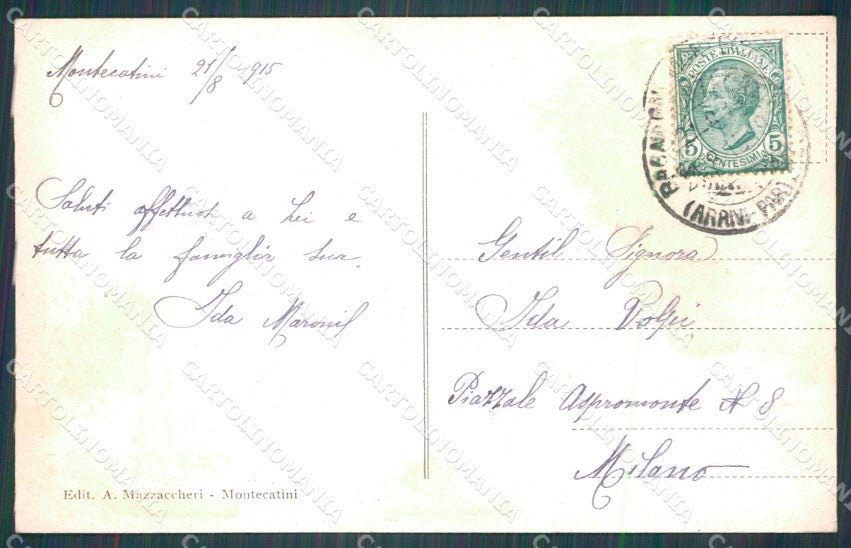 Pistoia Montecatini Viale Verdi PIEGHINA cartolina WX2398 – retro