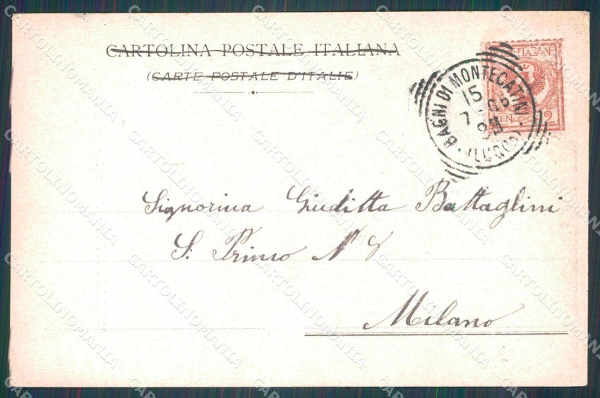 Pistoia Montecatini Viale Giuseppe Verdi LEGGERA MACCHIA cartolina WX2399 – retro