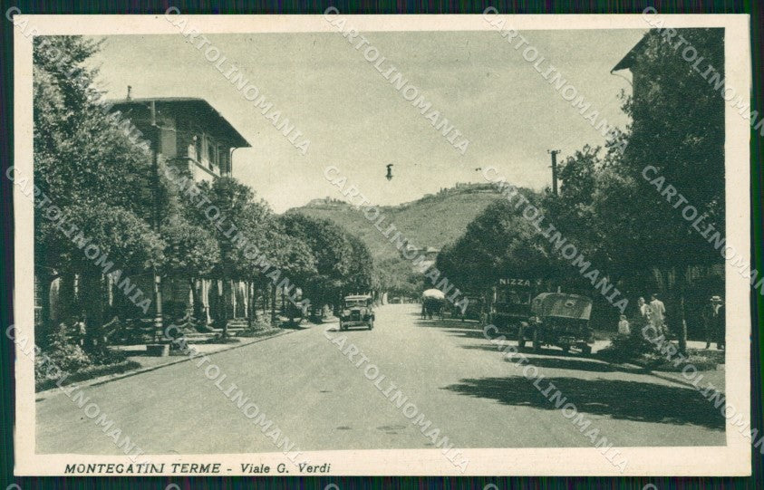 Pistoia Montecatini Viale Giuseppe Verdi Auto cartolina WX2409 – fronte