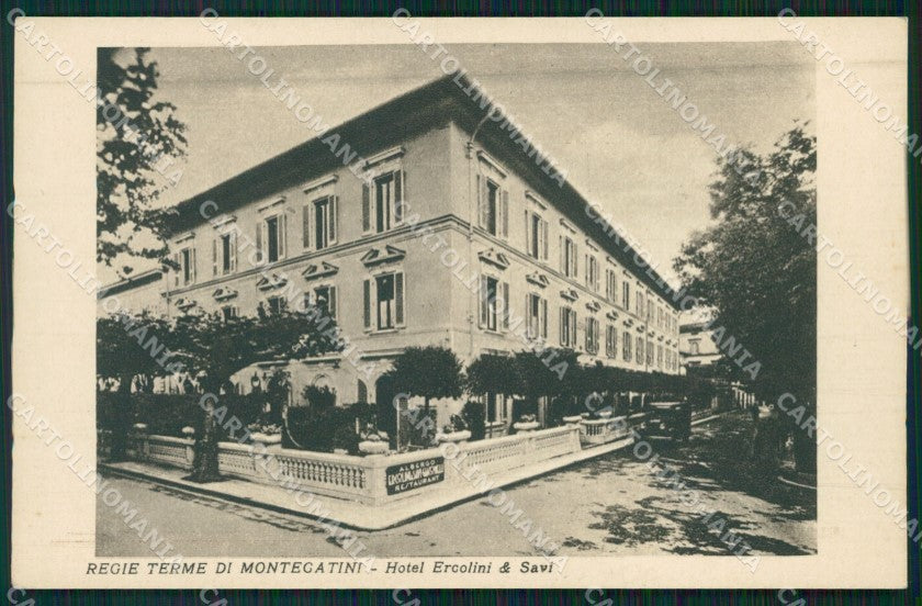 Pistoia Montecatini Hotel Ercolini & Savi cartolina WX2411 – fronte