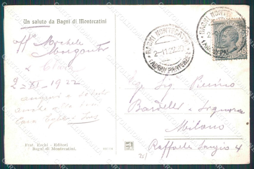 Pistoia Montecatini Viale Forini PIEGATA cartolina WX2425 – retro