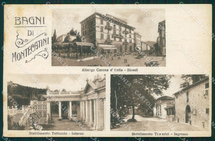 Pistoia Montecatini Bagni di PIEGA cartolina WX2428 – fronte