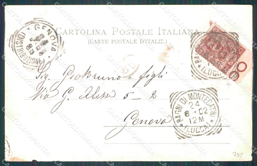 Pistoia Montecatini Bagni di ABRASA cartolina WX2431 – retro