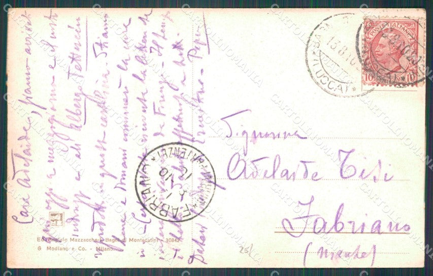 Pistoia Montecatini Albergo Tettuccio cartolina WX2436 – retro