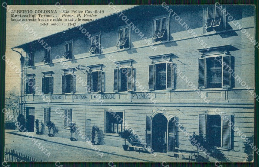 Pistoia Montecatini Albergo Colonna PIEGHINA cartolina WX2438 – fronte