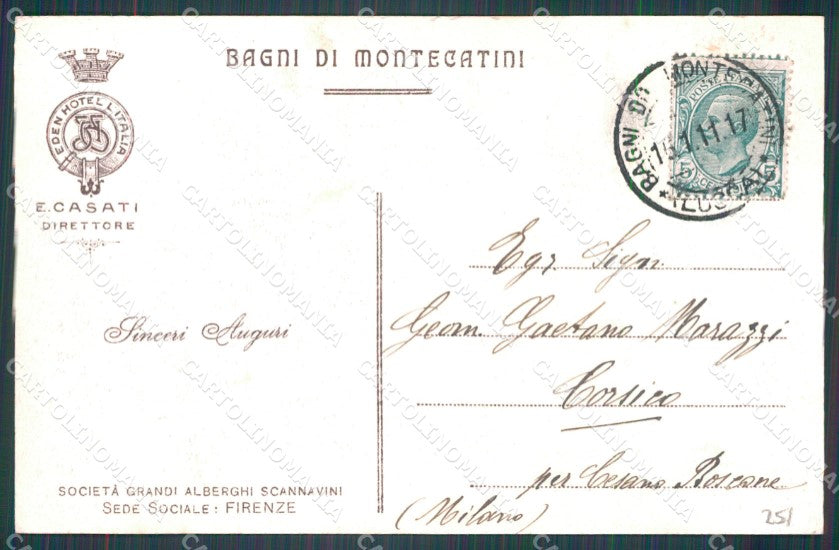 Pistoia Montecatini Giardino Eden Italia cartolina WX2439 – retro