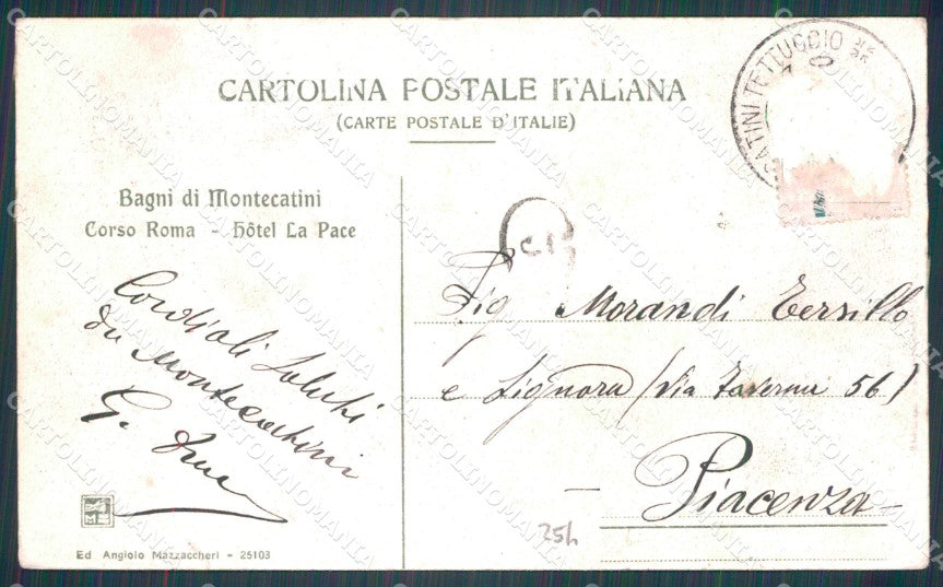 Pistoia Montecatini STRAPPINI cartolina WX2442 – retro