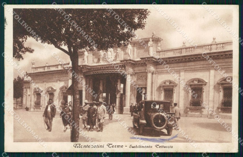 Pistoia Montecatini Stabilimento Tettuccio Auto SCOLLATA cartolina WX2447 – fronte