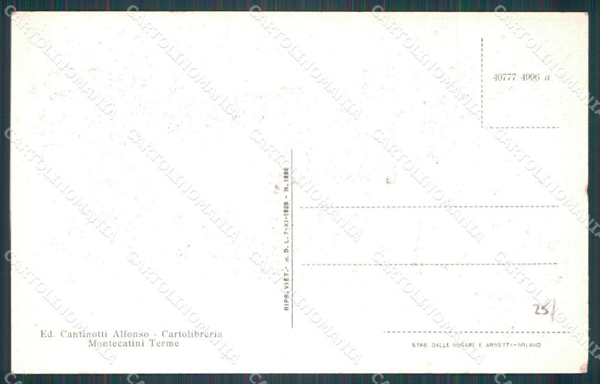Pistoia Montecatini Municipio cartolina WX2457 – retro