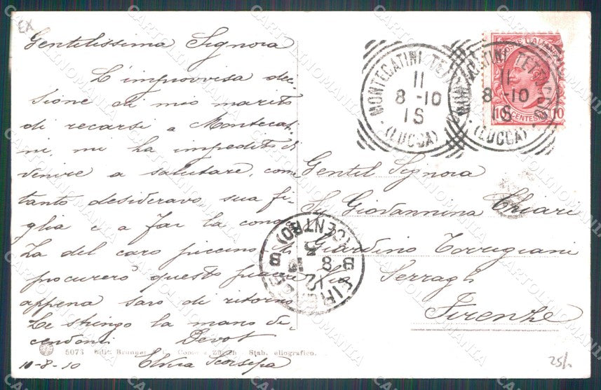 Pistoia Montecatini Funicolare cartolina WX2459 – retro