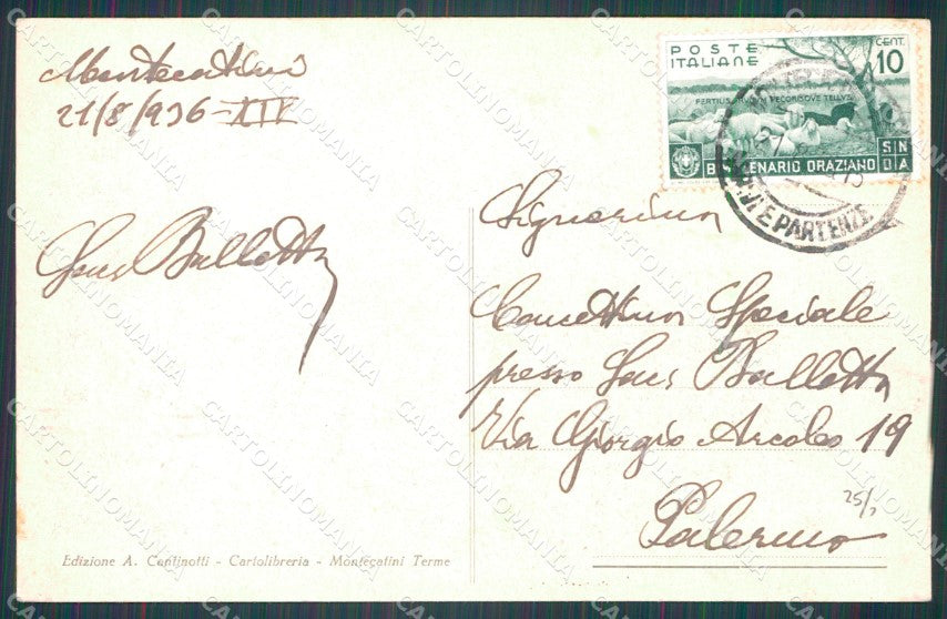 Pistoia Montecatini Funicolare cartolina WX2461 – retro
