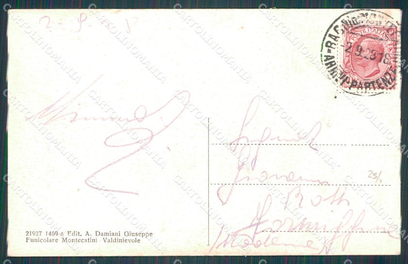 Pistoia Montecatini Funicolare cartolina WX2462 – retro