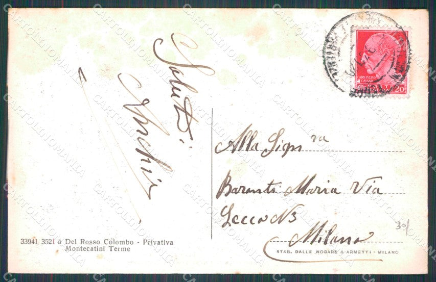 Pistoia Montecatini Corso Vittorio Emanuele cartolina WX2472 – retro