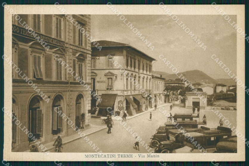 Pistoia Montecatini Via Manin Auto cartolina WX2473 – fronte