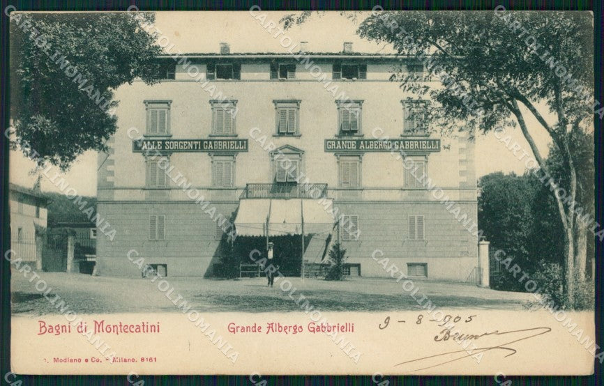 Pistoia Montecatini Grande Albergo Gabbrielli cartolina WX2478 – fronte