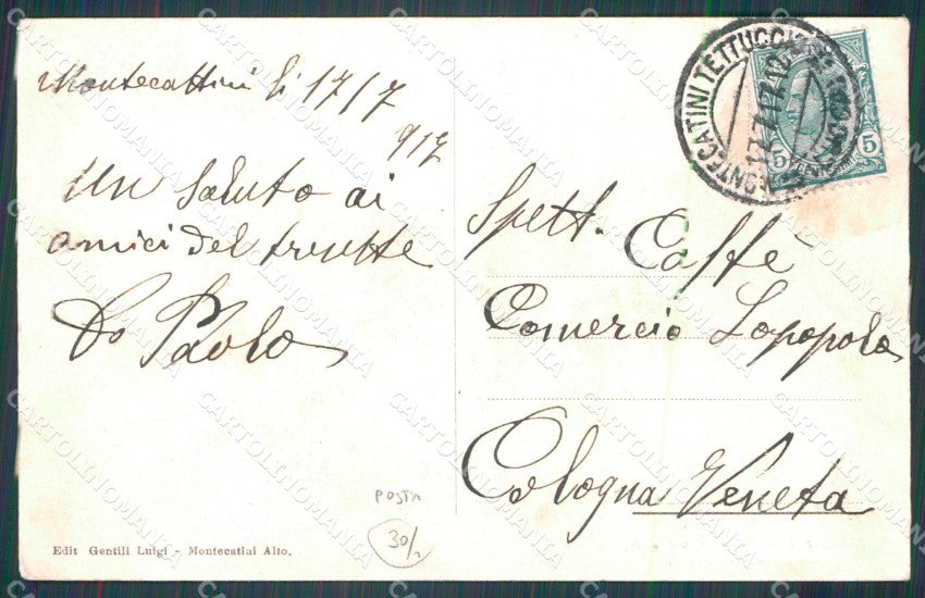 Pistoia Montecatini Alto Posta cartolina WX2483 – retro