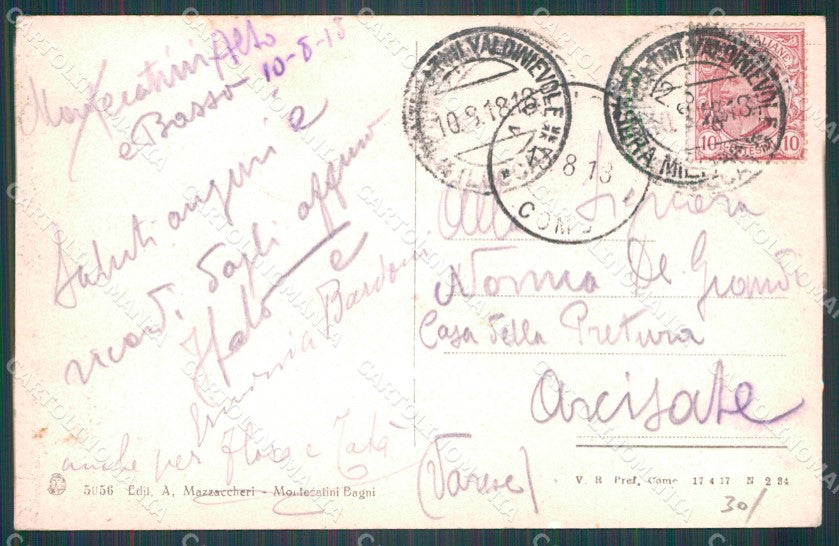 Pistoia Montecatini Alto PIEGHINA cartolina WX2491 – retro
