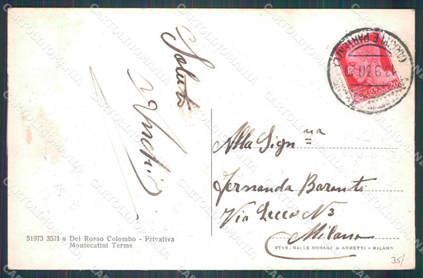 Pistoia Montecatini Viale Farini PIEGHINA cartolina WX2496 – retro