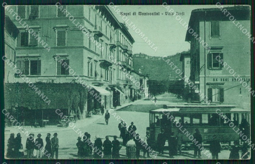 Pistoia Montecatini Viale Verdi Tram PIEGHINA cartolina WX2497 – fronte