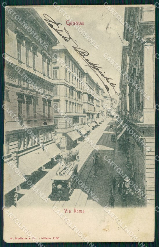 Genova Città Via Roma Tram cartolina WX2526 – fronte