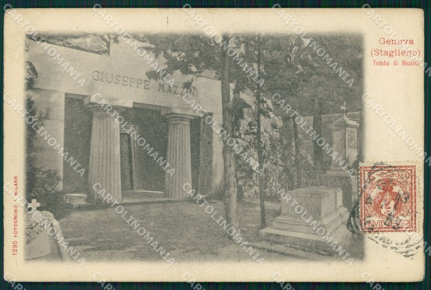 Genova Città Staglieno Tomba Giuseppe Mazzini cartolina WX2548 – fronte