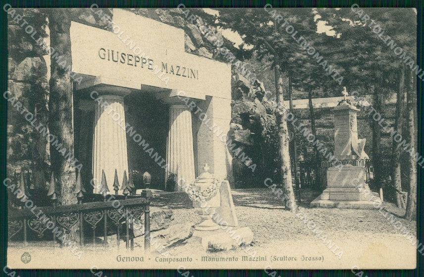Genova Città Camposanto Tomba Giuseppe Mazzini cartolina WX2550 – fronte