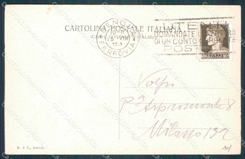 Genova Città Camposanto Tomba Giuseppe Mazzini cartolina WX2550 – retro