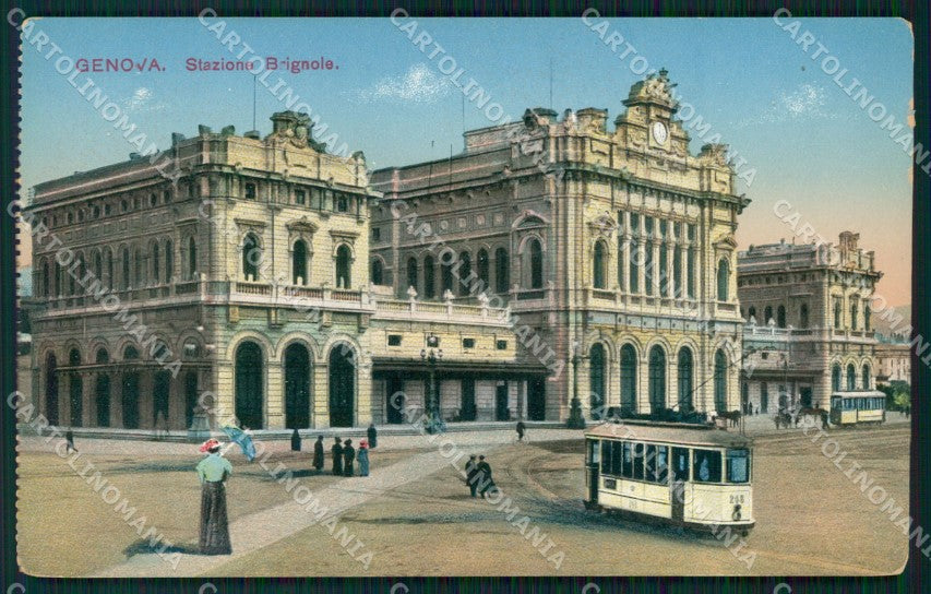 Genova Città Stazione Brignole Tram cartolina WX2577 – fronte
