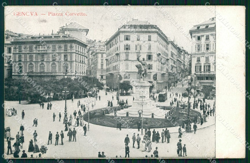 Genova Città Piazza Corvetto PIEGHINA cartolina WX2587 – fronte