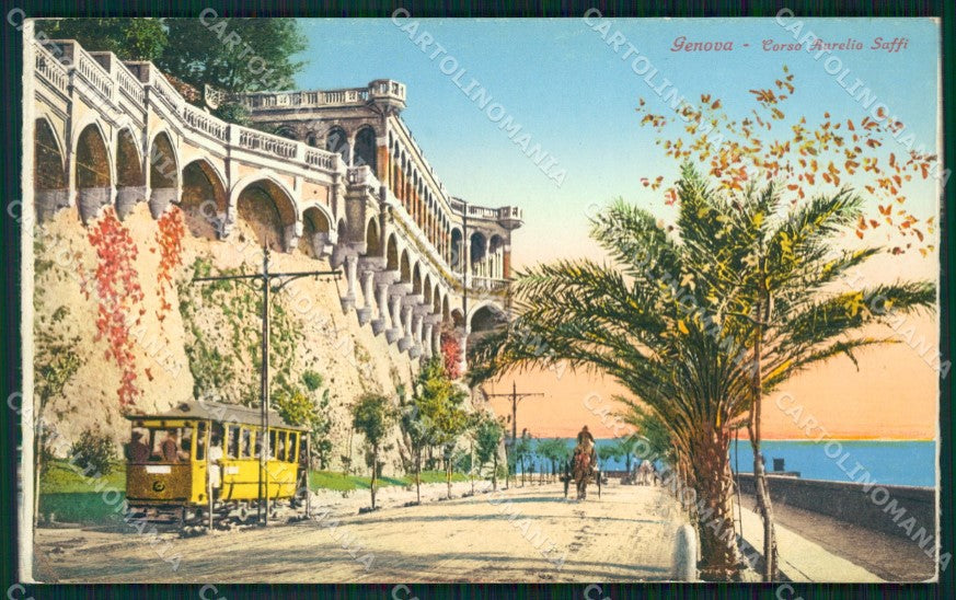 Genova Città Corso Aurelio Saffi Tram cartolina WX2592 – fronte