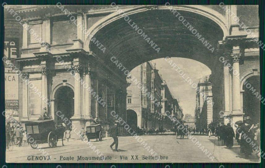 Genova Città Ponte Monumentale Carretti cartolina WX2596 – fronte