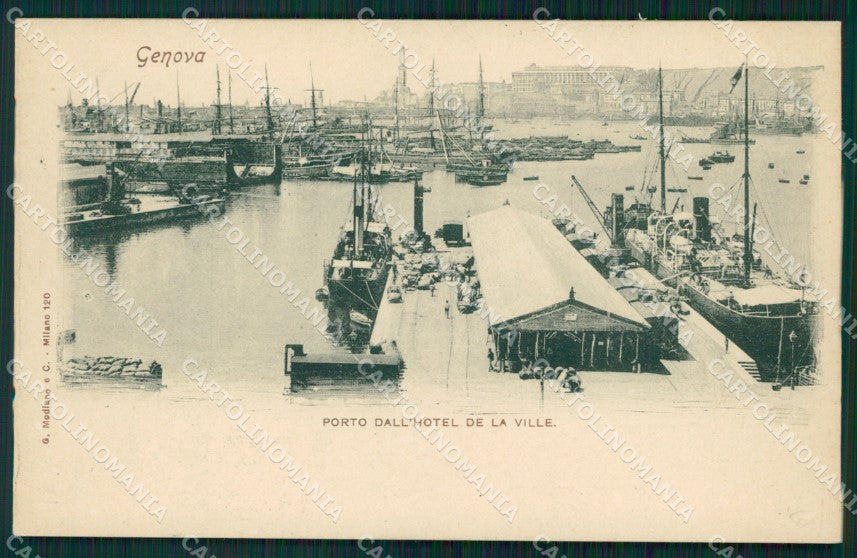 Genova Città Porto Navi cartolina WX2598 – fronte