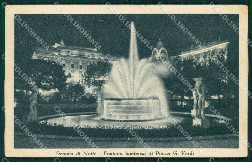 Genova Città Piazza Giuseppe Verdi Fontana PIEGHINA cartolina WX2608 – fronte