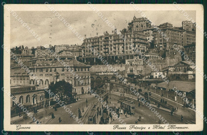 Genova Città Piazza Principe Tram PIEGHINA cartolina WX2614 – fronte