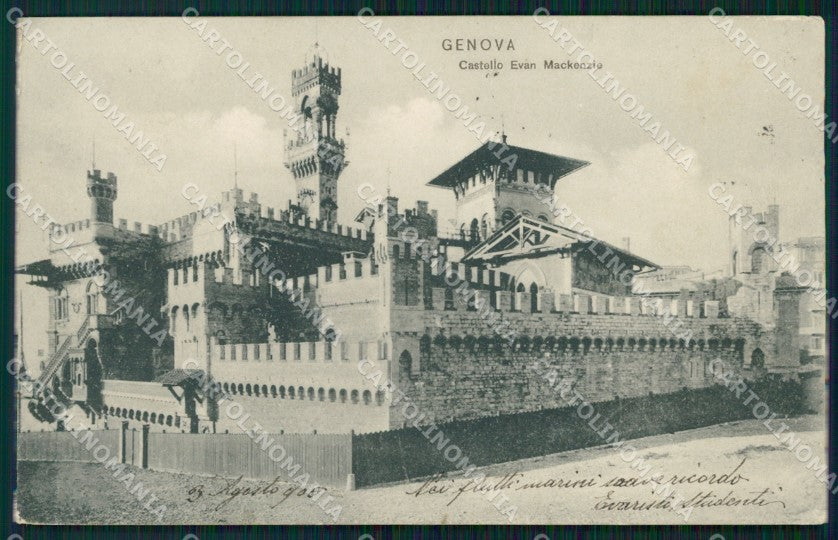 Genova Città Castello Mackenzie cartolina WX2619 – fronte