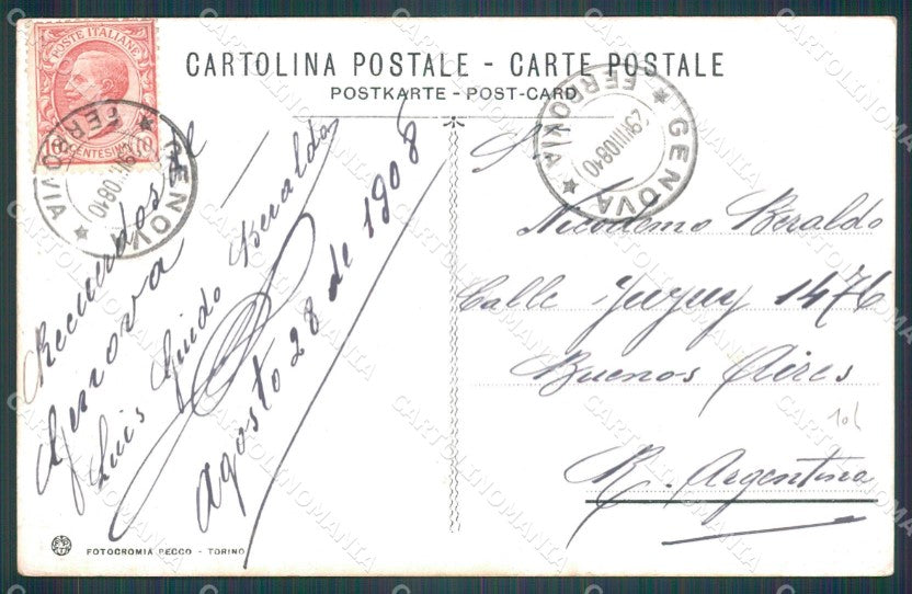 Genova Città Carrozze cartolina WX2625 – retro