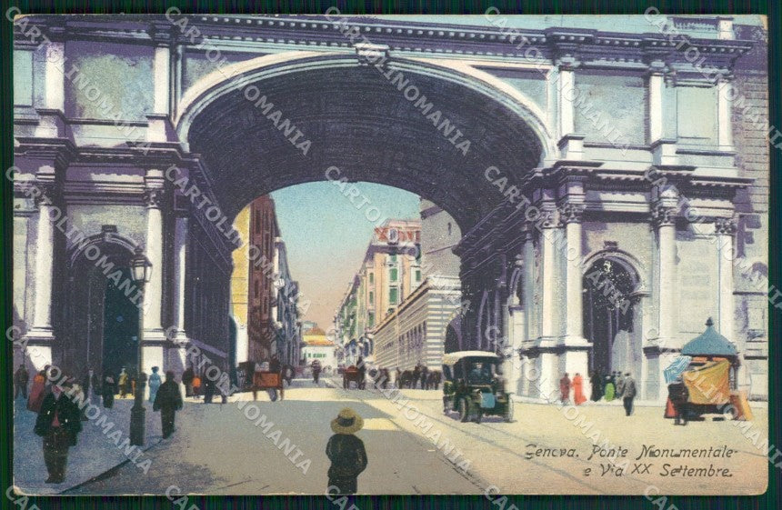 Genova Città Ponte Monumentale Auto COLLA cartolina WX2626 – fronte