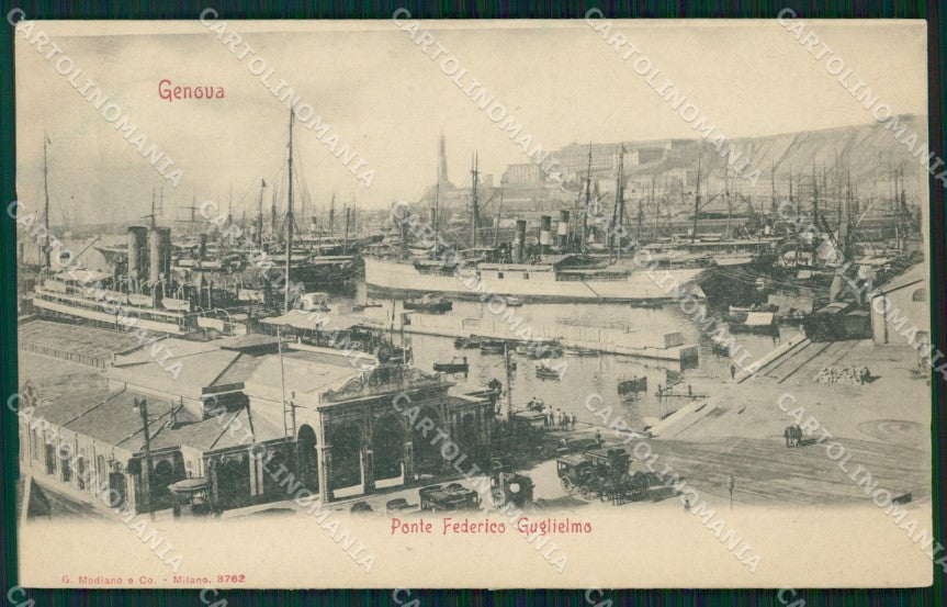 Genova Città Ponte Federico Guglielmo cartolina WX2636 – fronte