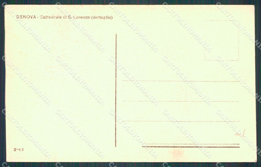 Genova Città Cattedrale San Lorenzo cartolina WX2641 – retro