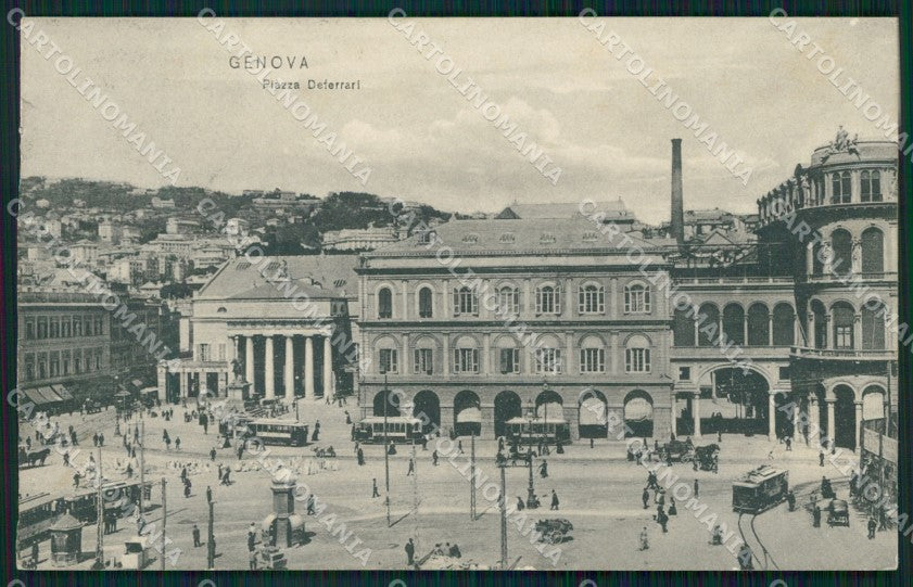 Genova Città Piazza De Ferrari Tram cartolina WX2650 – fronte