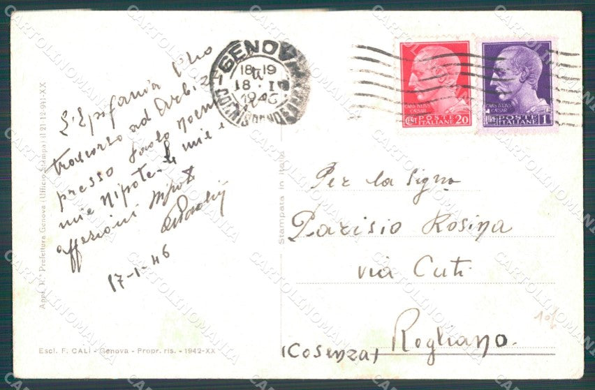 Genova Città Palazzo Banco San Giorgio cartolina WX2662 – retro