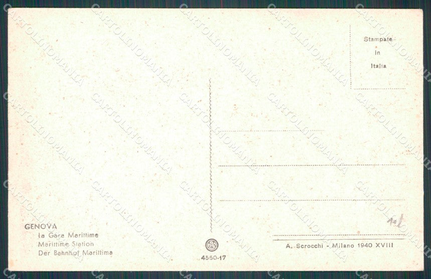 Genova Città Stazione Marittima PIEGHINA cartolina WX2671 – retro