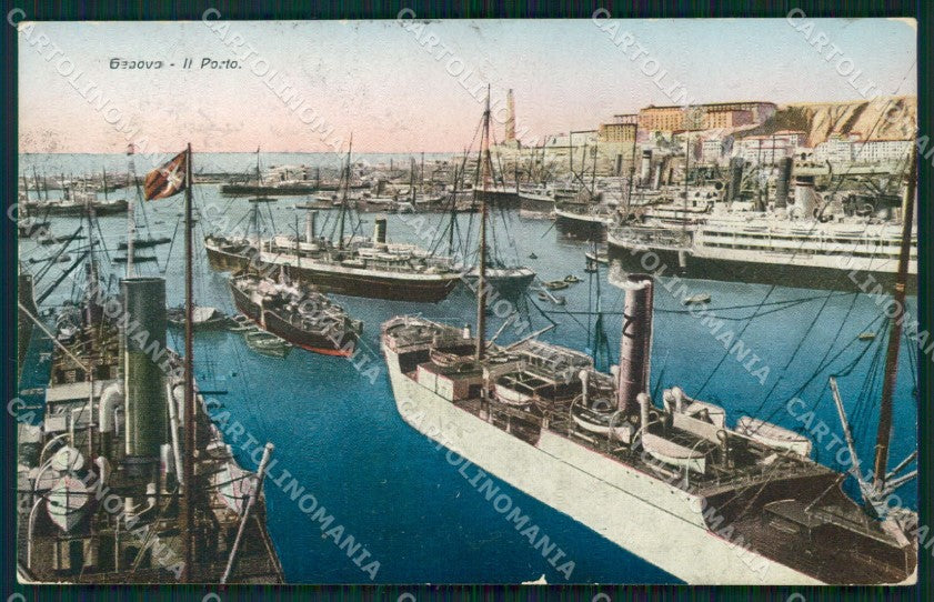 Genova Città Porto Navi cartolina WX2673 – fronte