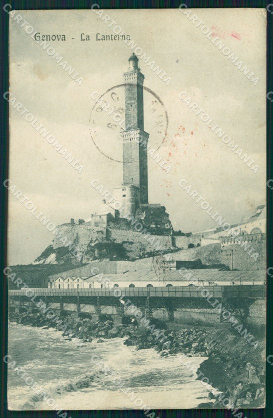 Genova Città La Lanterna PIEGHINA cartolina WX2680 – fronte