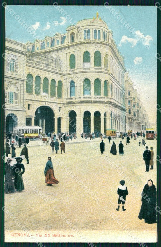 Genova Città Via XX Settembre Tram COLLA cartolina WX2681 – fronte