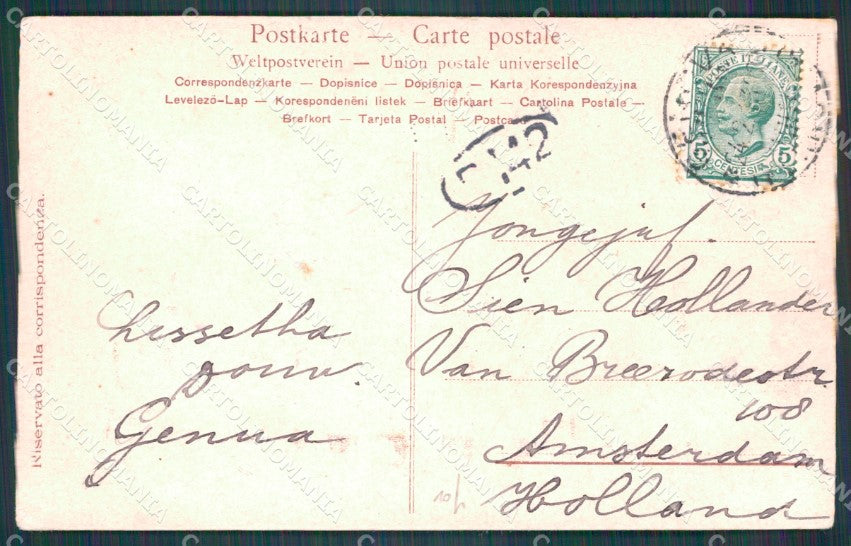 Genova Città Via XX Settembre Tram cartolina WX2686 – retro