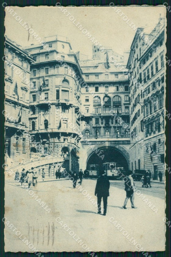Genova Città Piazza Corridoni Tram MACCHIE cartolina WX2689 – fronte