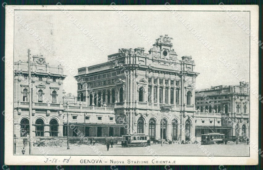 Genova Città Stazione Tram cartolina WX2695 – fronte