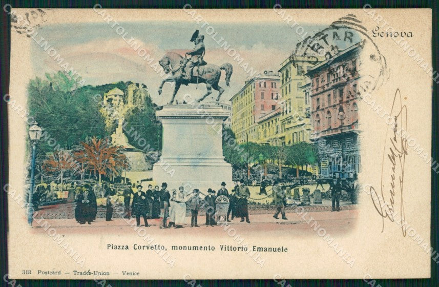 Genova Città Piazza Corvetto cartolina WX2701 – fronte